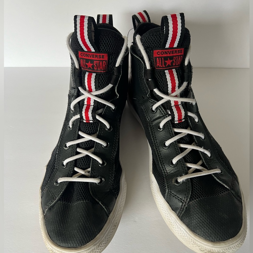 CONVERSE leather & fabric high tops